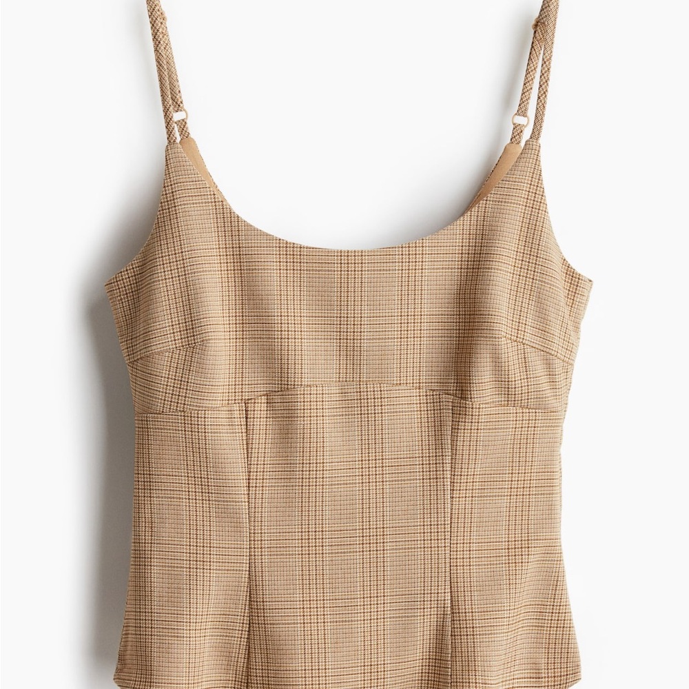 Corset-style Tank Top — spaghetti strap by H&M (Tan/Beige colors) new with tags